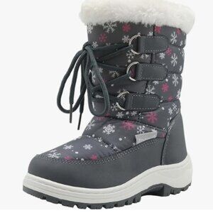 Apakowa Kids Insulated Fur Winter Snow Boots - Toddler Size 25 (8)